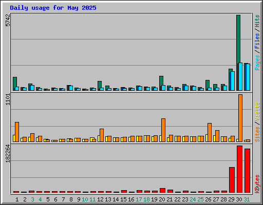 Daily usage for May 2025