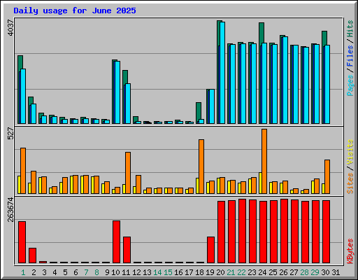 Daily usage for June 2025