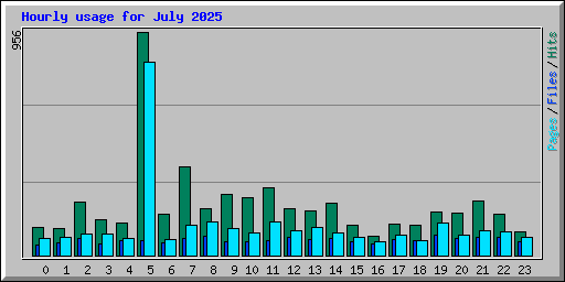 Hourly usage for July 2025