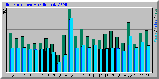Hourly usage for August 2025