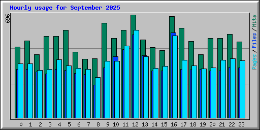 Hourly usage for September 2025