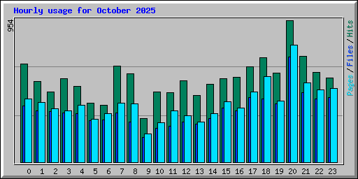 Hourly usage for October 2025